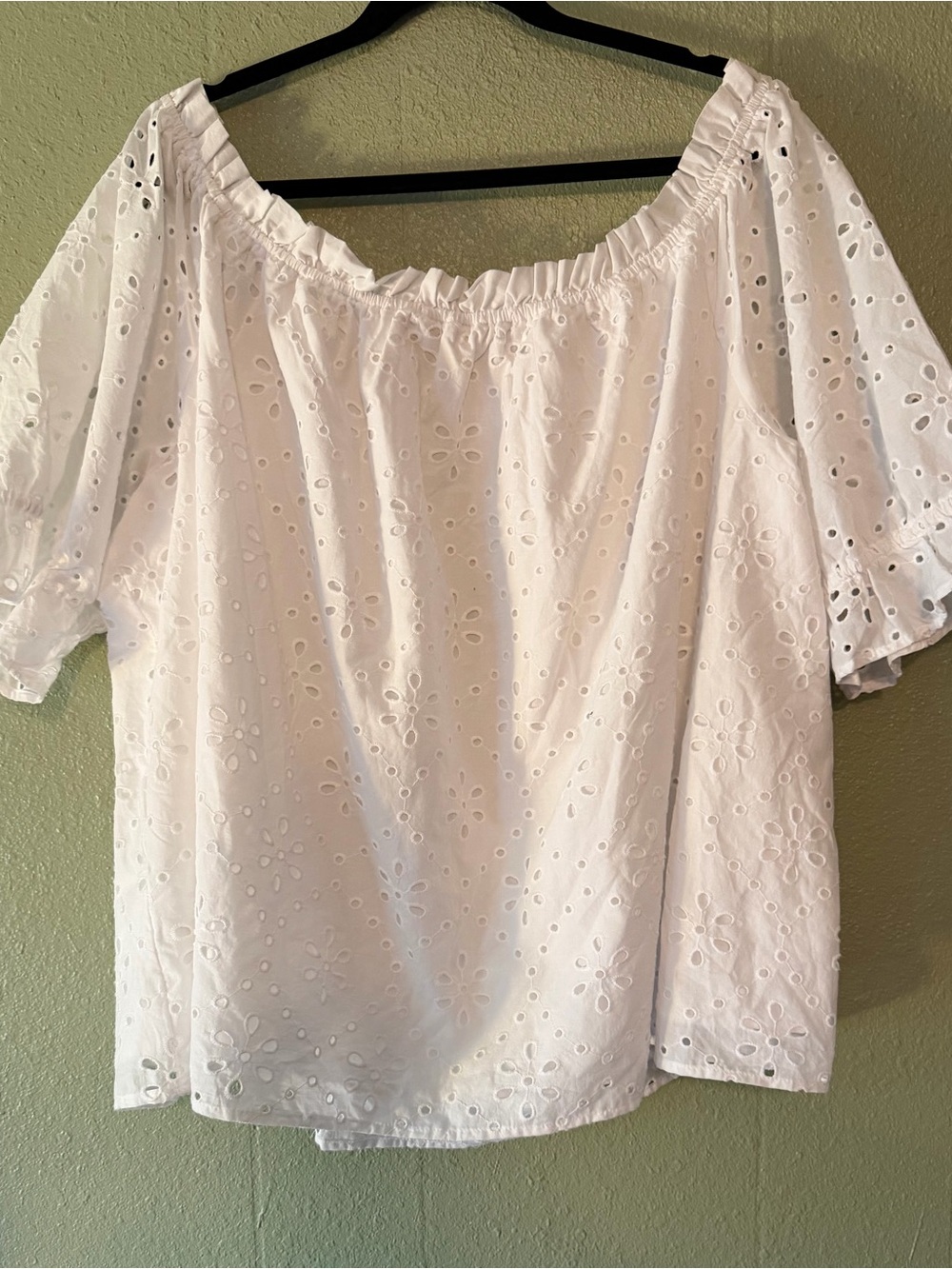 NWOT Boho White Eyelet Women's Top - 4x - Picture 5 of 8